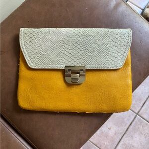 Urban Expressions Yellow and White Envelope Crossbody Bag